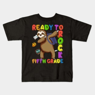 Dabbing 5th Grade Sloth Back To School Kids T-Shirt